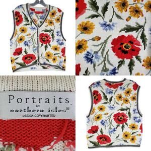 Northern Reflections Sweater Vest Vintage Button Front Cottagecore Gardencore L